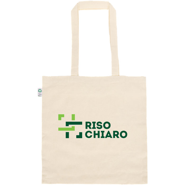 Shopper in tela con il logo Riso Chiaro