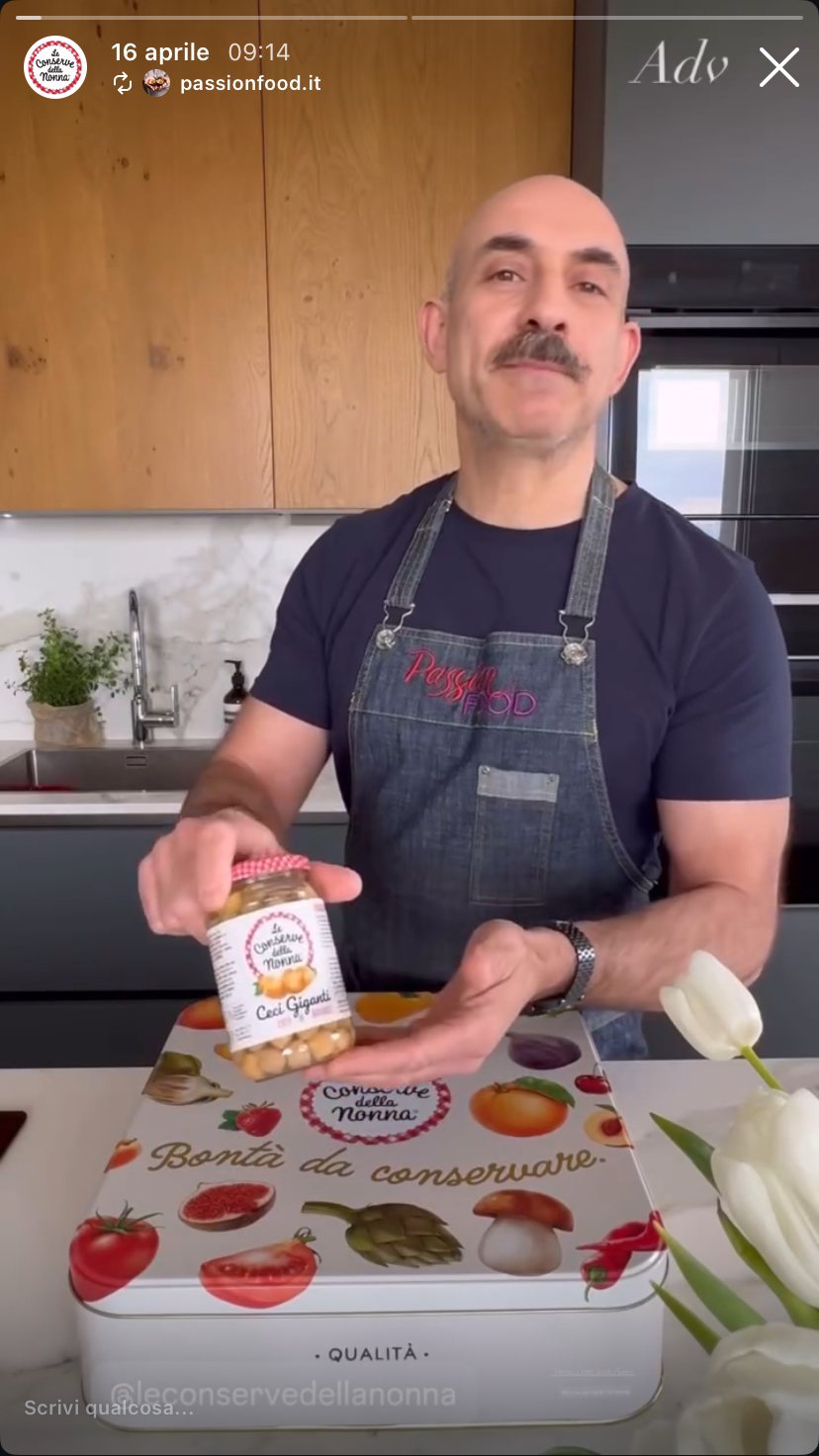 Story di Paolo Bortolussi con i prodotti Le Conserve della Nonna