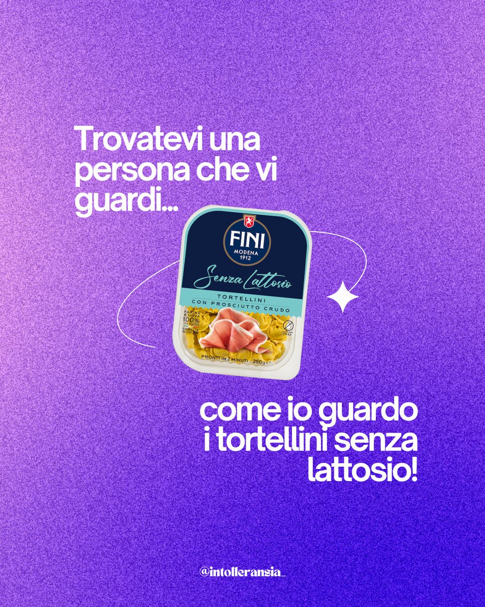 Meme: come io guardo i tortellini senza lattosio