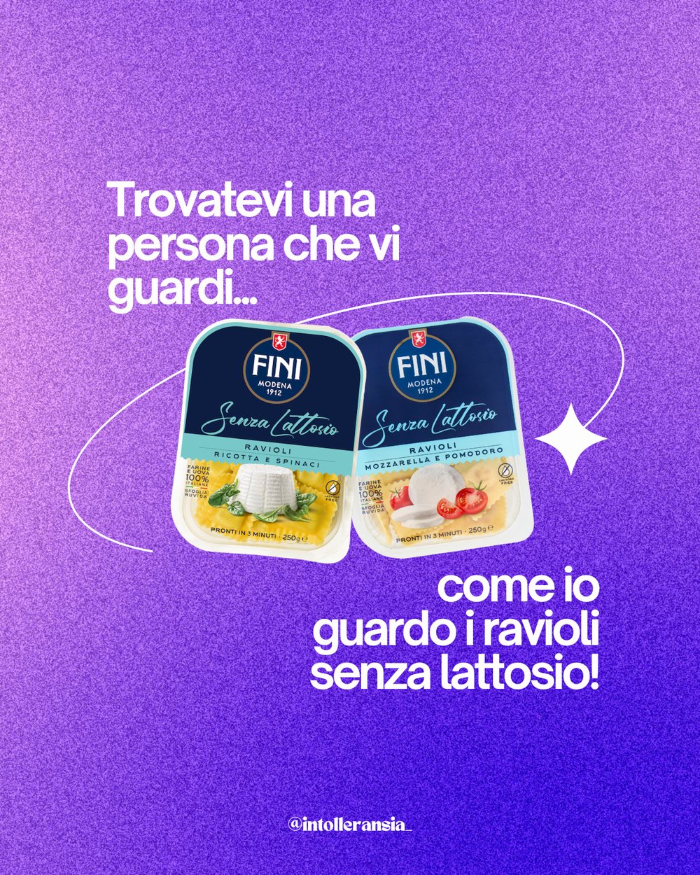 Meme: come io guardo i ravioli senza lattosio