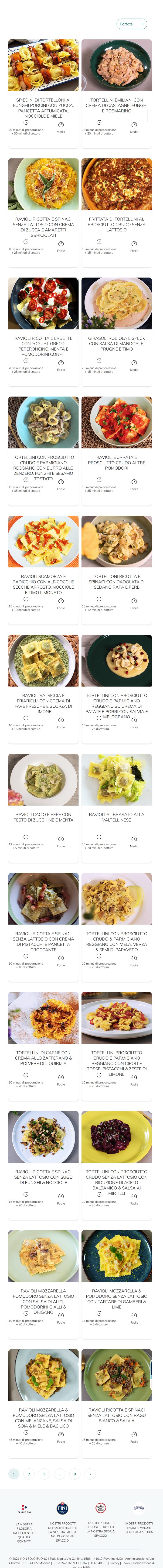 La sezione ricette di Nonsolobuono.it con le schede delle videoricette