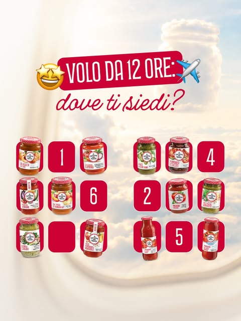 Post Instagram Le Conserve della Nonna: volo da 12 ore, dove ti siedi?