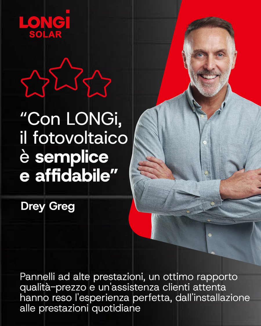 Post LONGi: La recensione di un cliente: con LONGi il fotovoltaico è semplice e affidabile
