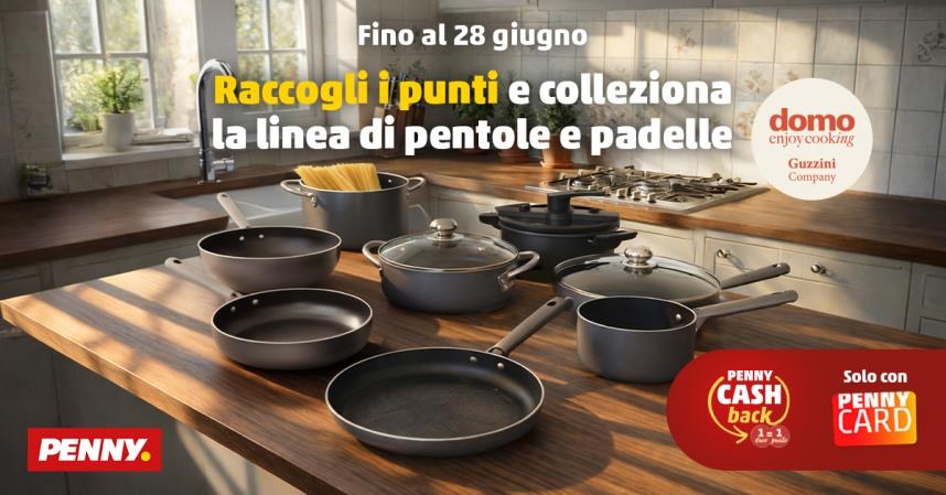 Banner della raccolta di pentole e padelle Domo
