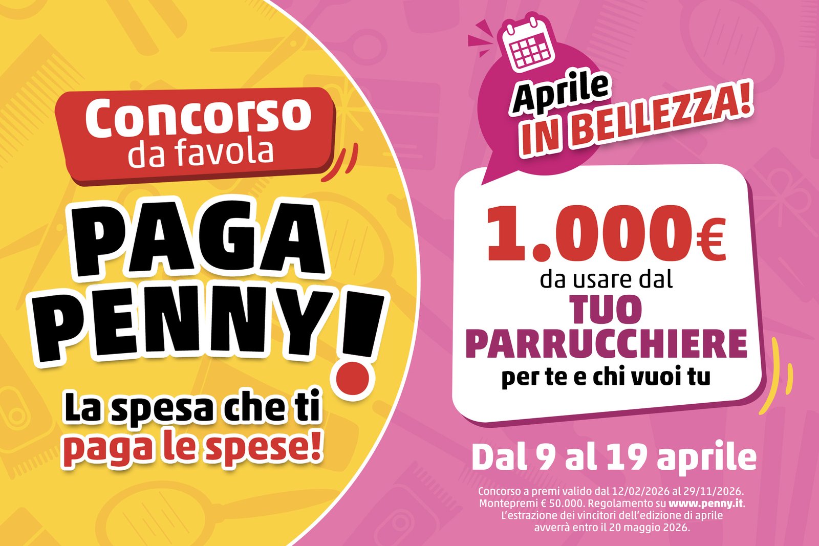 Paga Penny, wave di aprile: 1.000 euro da usare dal parrucchiere