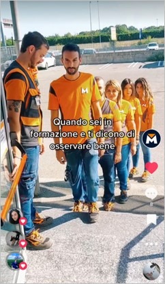 Video TikTok di Tecnomat: quando sei in formazione e ti dicono di osservare bene