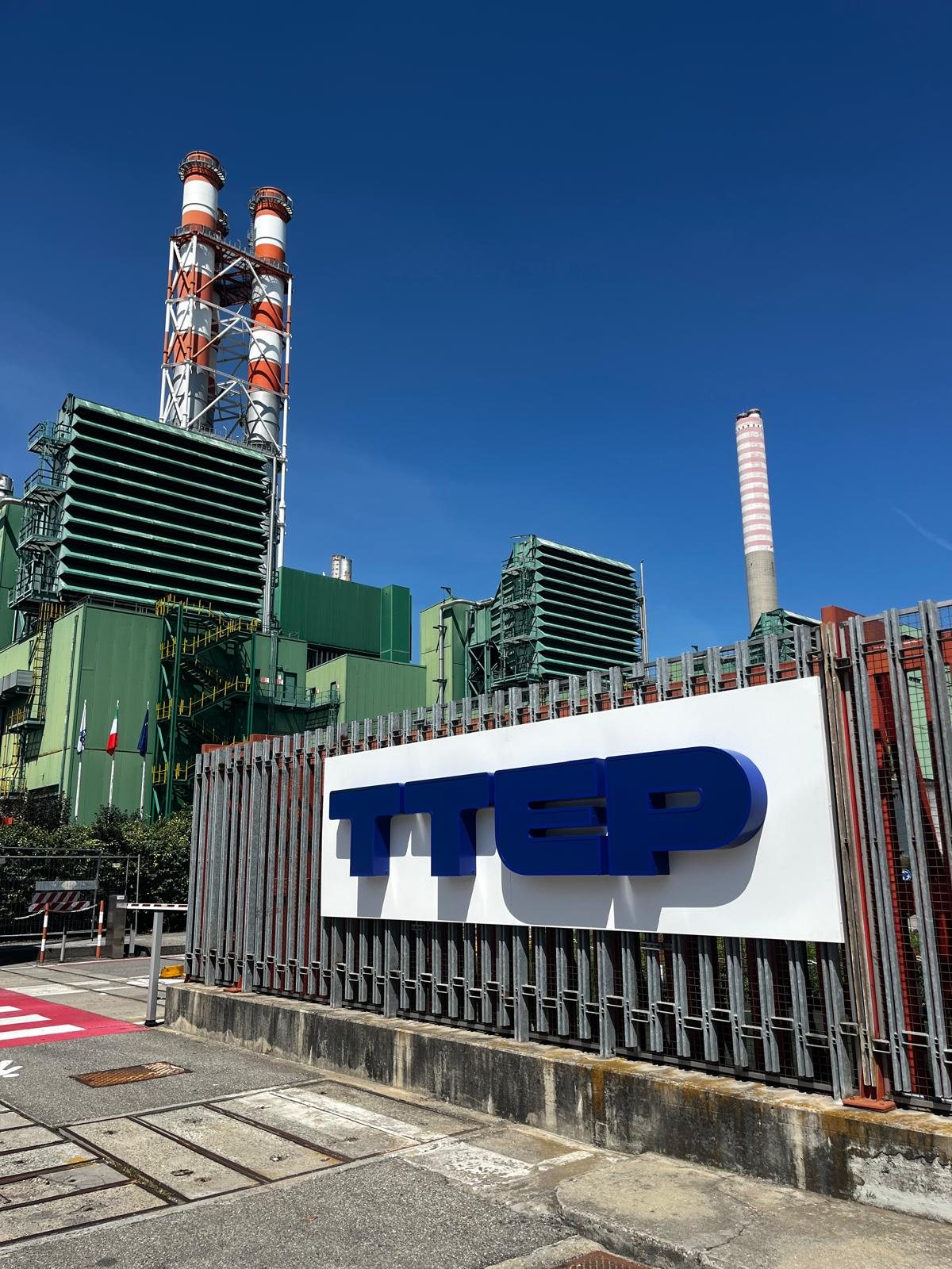 La nuova insegna TTEP all’ingresso della centrale di Tavazzano